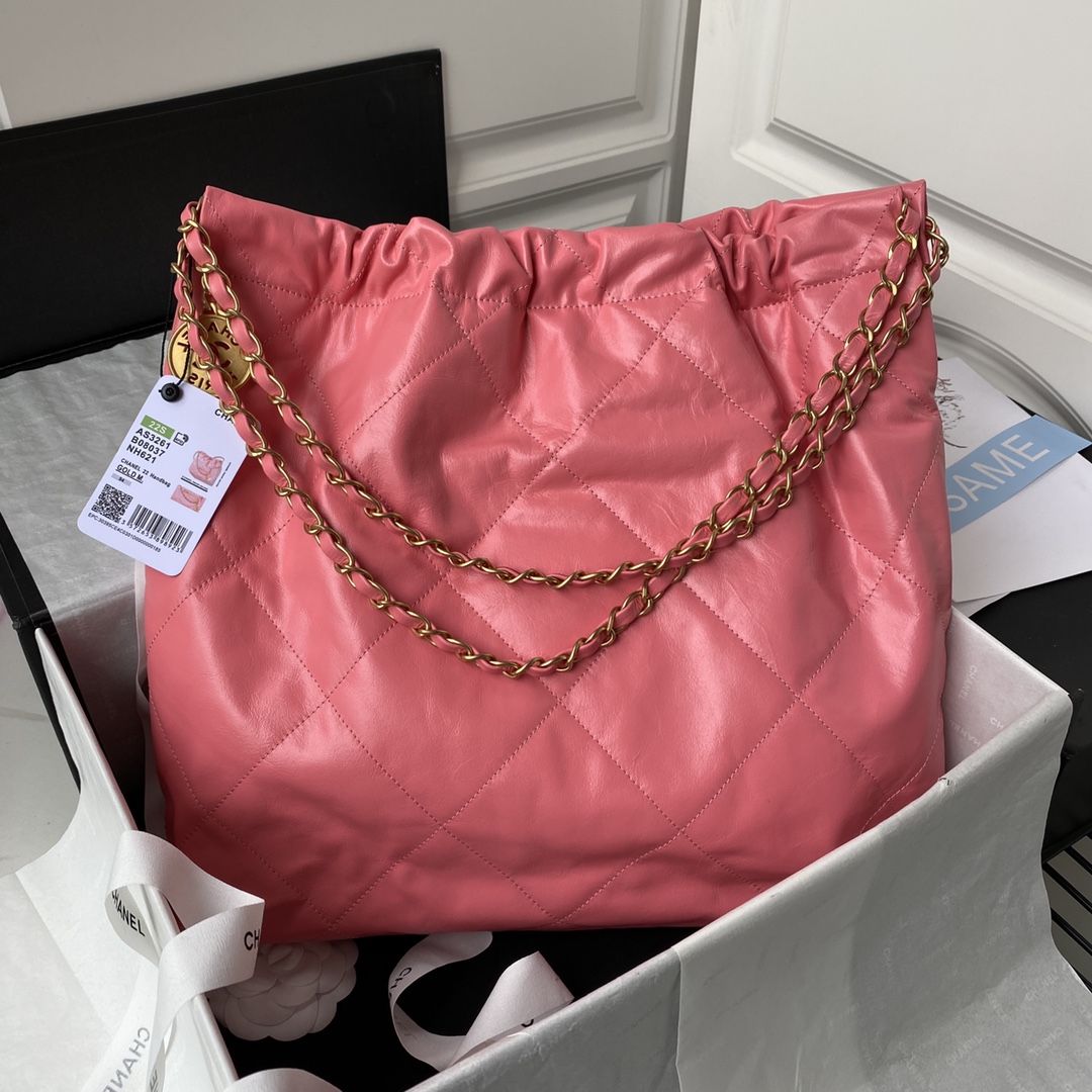 Calfskin 22 Handbag Shoulder Bag AS3261 Coral Pink